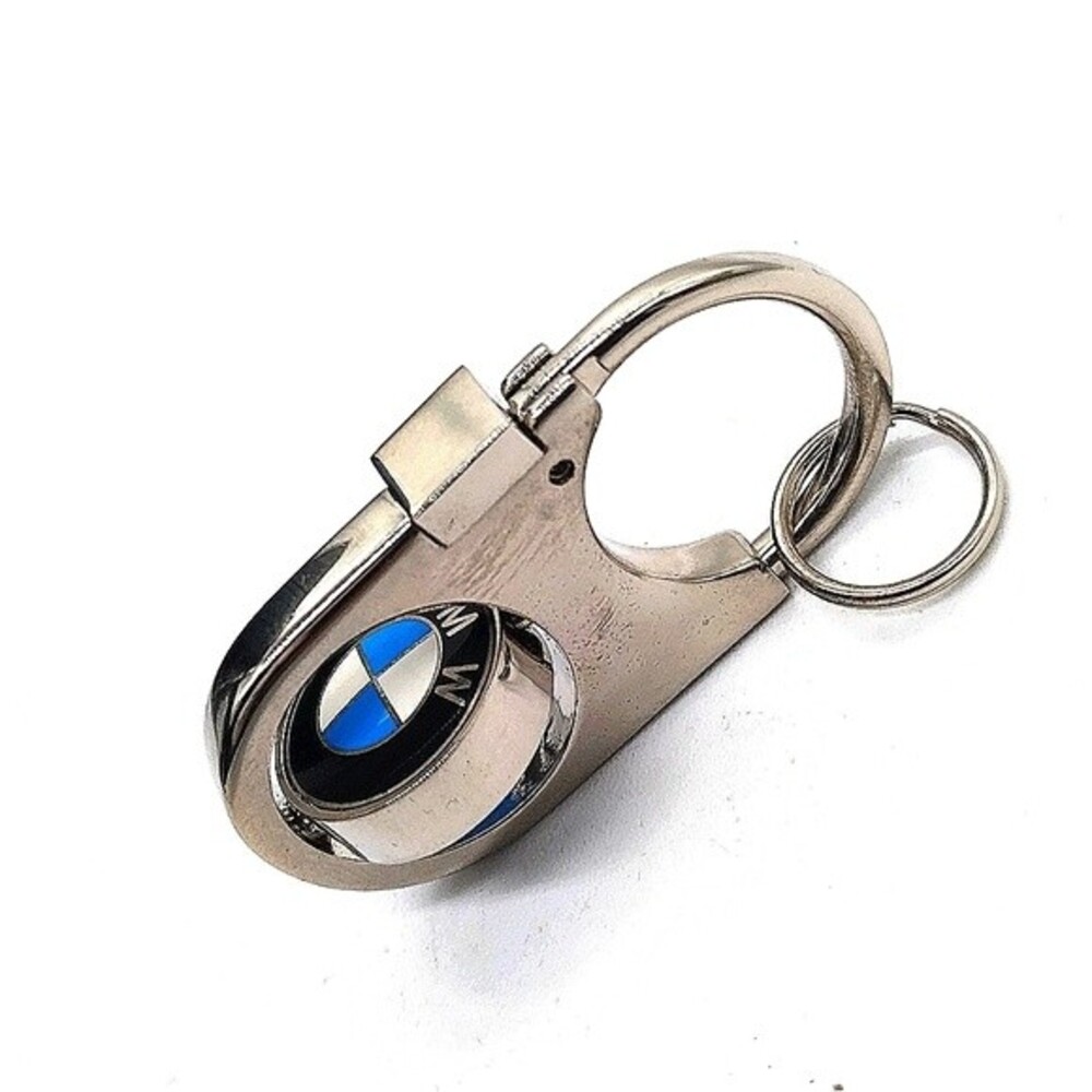 Authentic BMW Keychain Key Fob in Stainless Steel with spinning logo-OEM - Picture 3 of 5